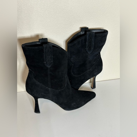 Sam Edelman Moe Western Boot Women’s 8.5 Cowgirl Suede Western Black - Picture 3 of 12